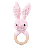 Pink Bunny Crochet Baby Rattle