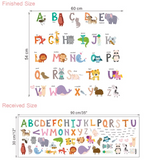 Removable Wall Stickers - Animal Alphabet Sizes